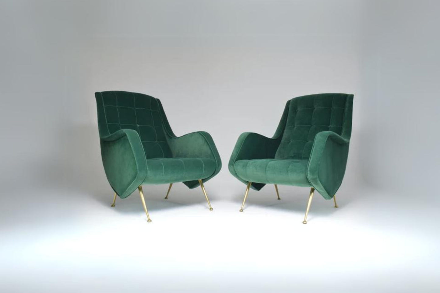 1950's Pair of Italian Midcentury Armchairs by Aldo Morbelli