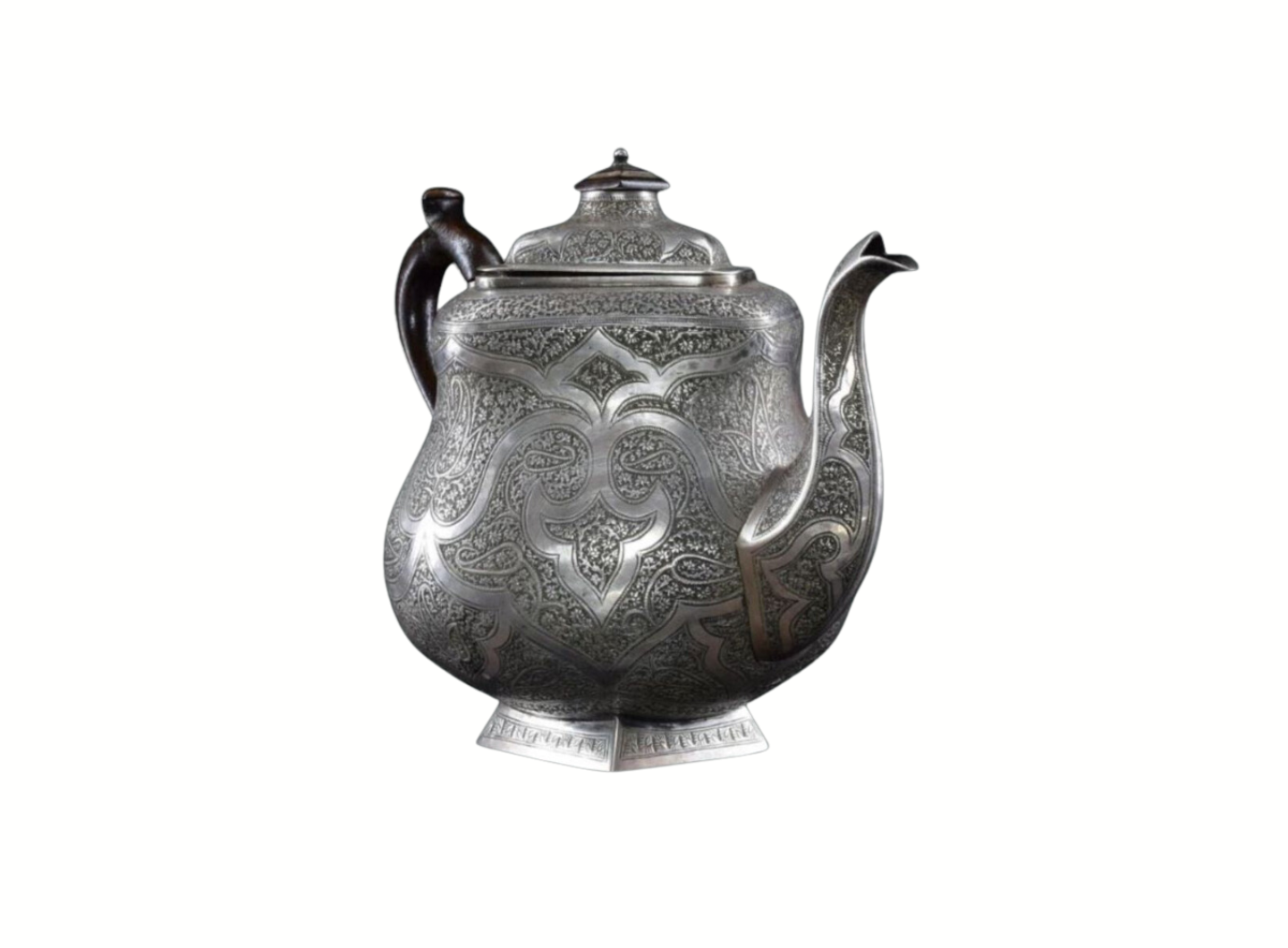 1950s Large Traditional Engraved Sterling Silver Teapot