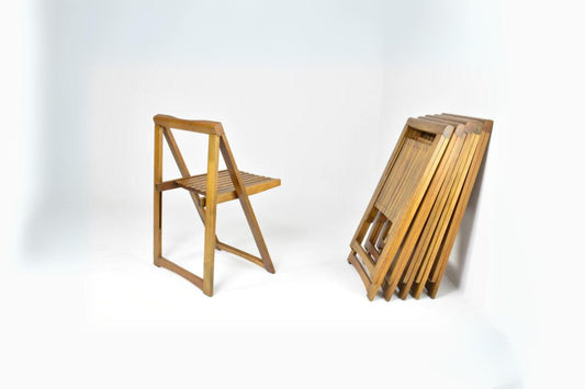 Set of 6 Folding Italian chairs by Aldo Jacober for Alberto Bazzani, 1960s