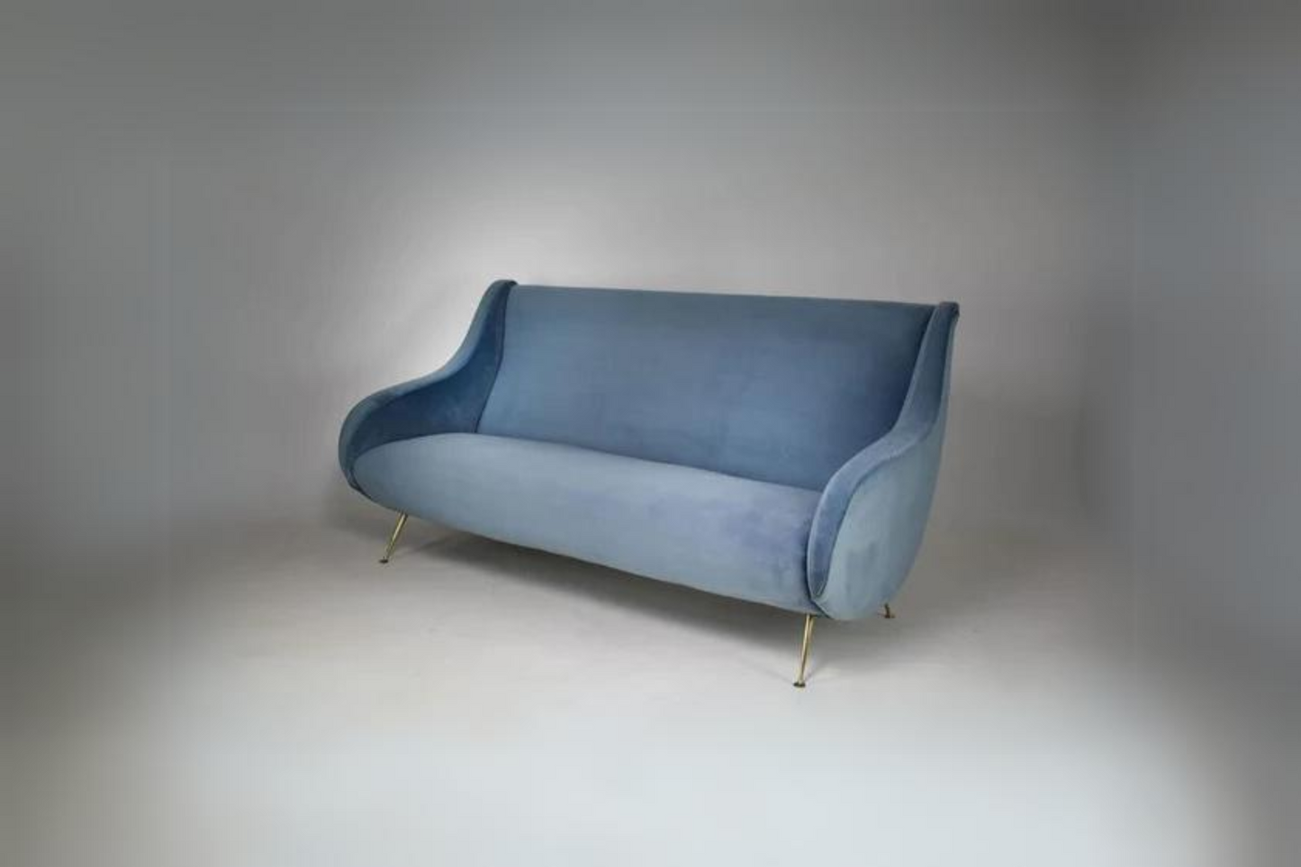 1950s Italian Velvet Restored Sofa