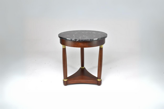 French Antique Marble Pedestal Table