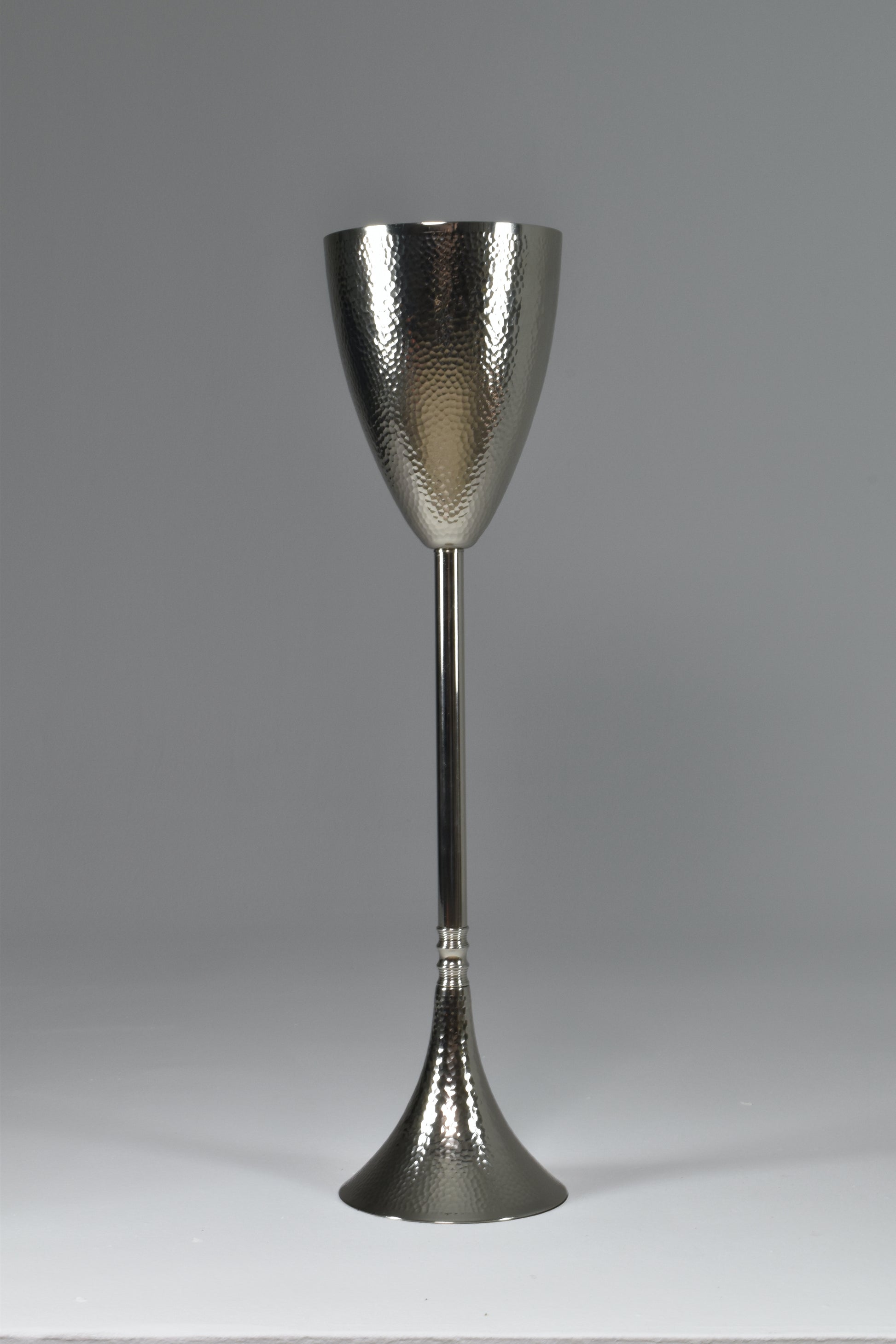Contemporary Hammered Nickel Brass Champagne Bucket Stand