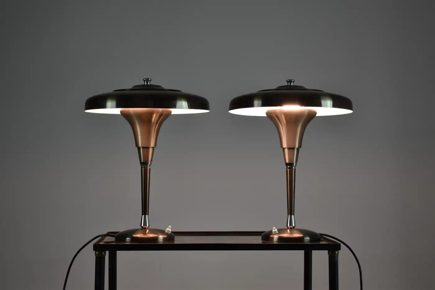 Pair of Italian Metal Table Lamps, 1960s