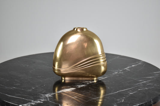 1970's Engraved Bronze Vase by Esa Fedrigolli