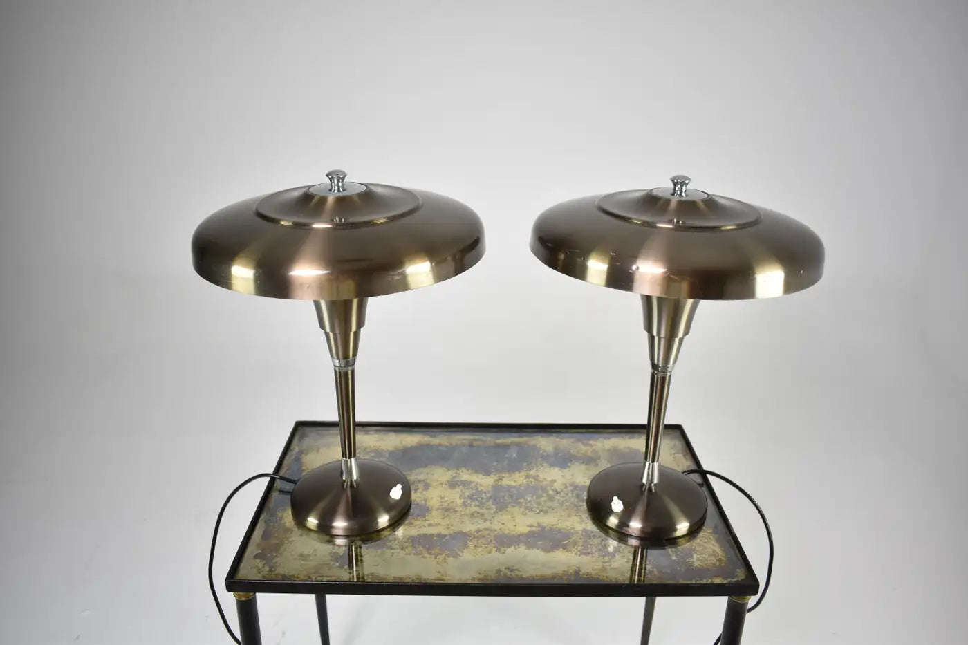 Pair of Italian Metal Table Lamps, 1960s