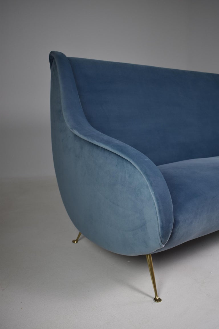 1950s Italian Velvet Restored Sofa