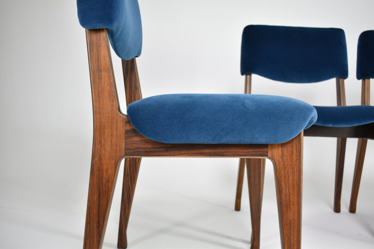 Italian Ico Parisi Wooden Dining Chairs, Set of Four, 1950s-60s