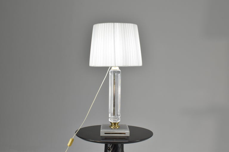 1970's French Plexiglass Table Lamp