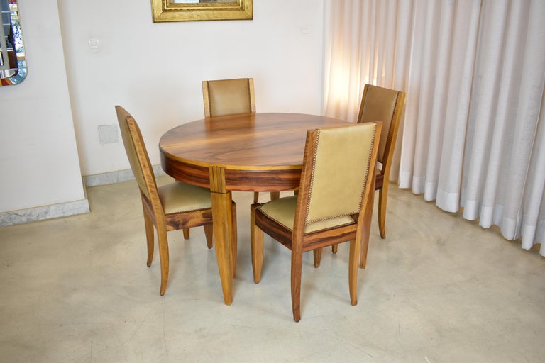 Wooden Dining Table by André Sornay, France 1930s