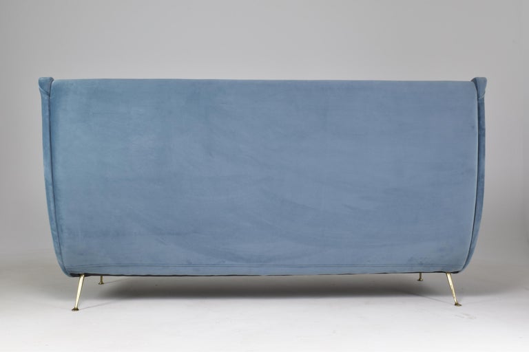 1950s Italian Velvet Restored Sofa