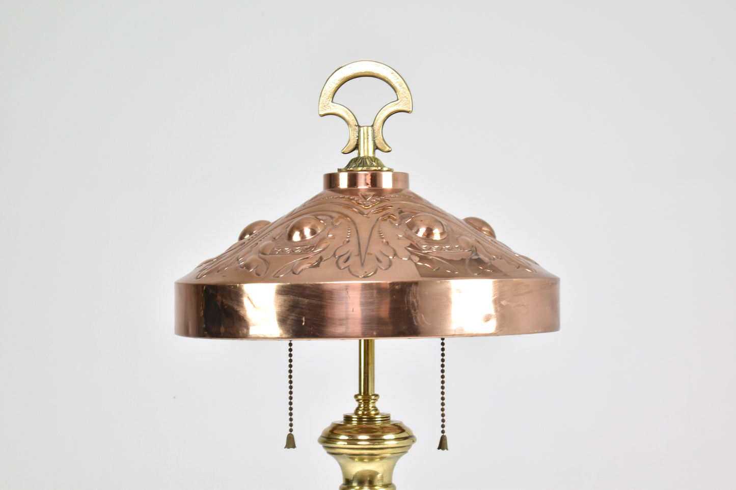 French Art Nouveau Brass & Copper Table Lamp, 1910-20s