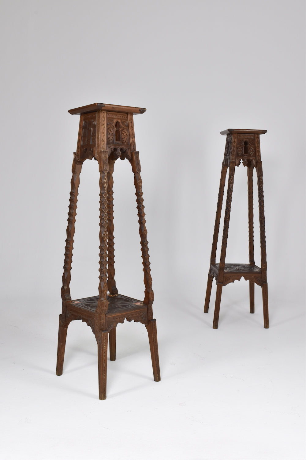 Exquisite Pair of 1930's Moorish Pedestal tables