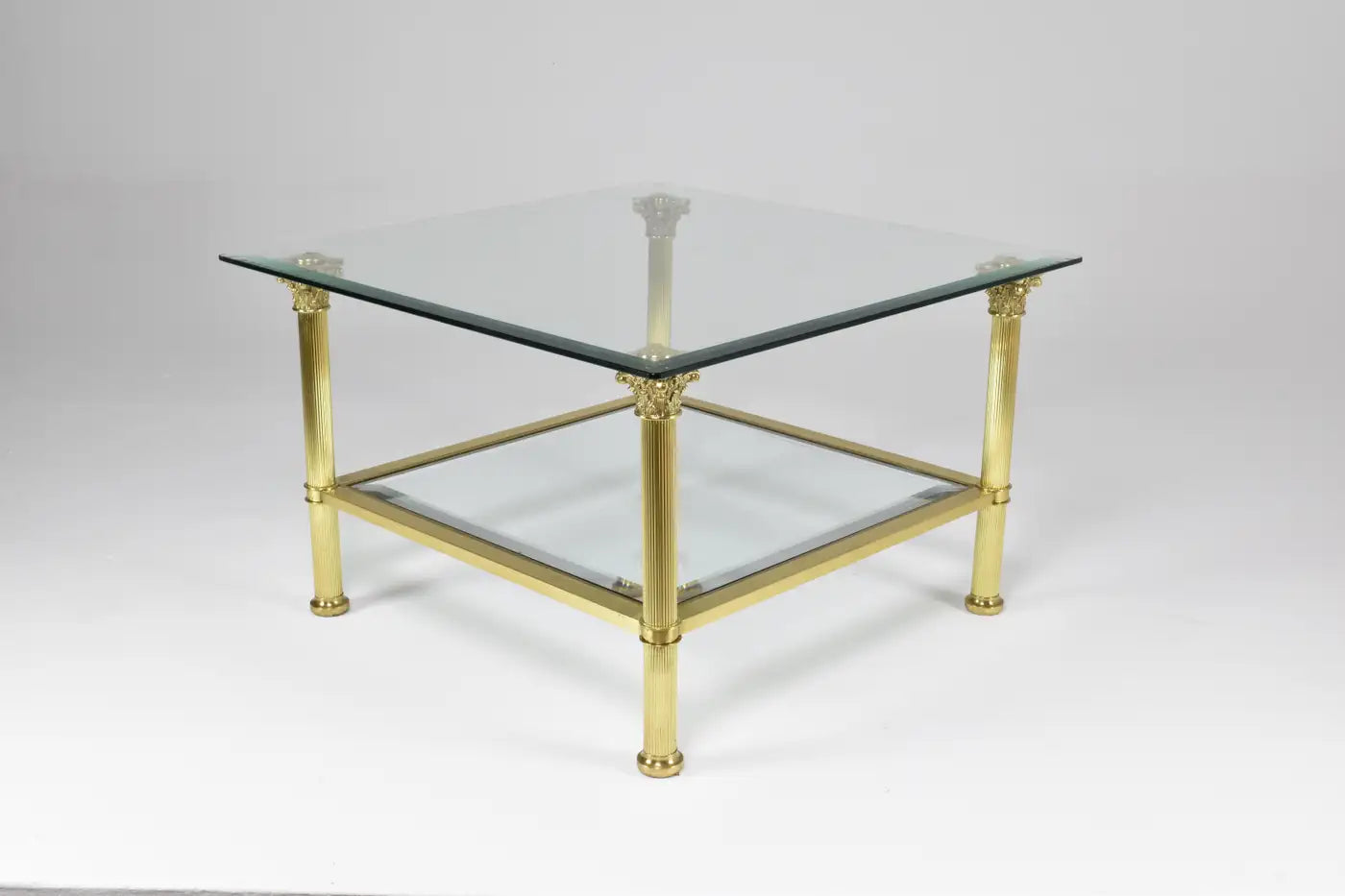 Pair of French Hollywood Regency Coffee Tables Attributed to Maison Jansen, 1980s