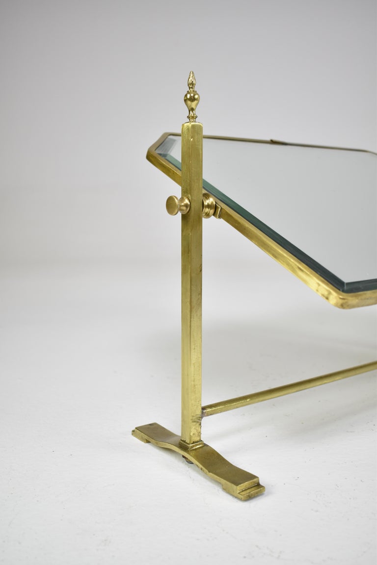 French Brass Table Mirror with Adjustable Frame, Circa 1930s