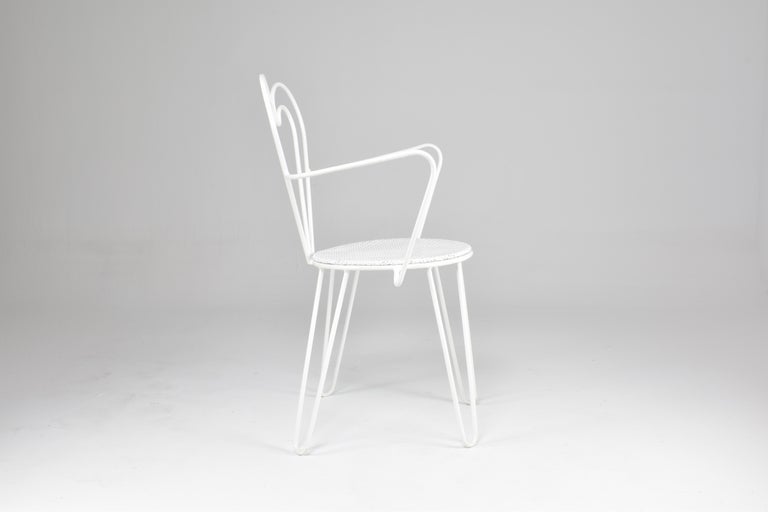French Metal Heart Chairs by Mathieu Matégot, 1950s