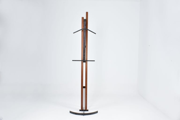 Italian Metal & Beech Wood Hanger Attributed to Afra and Tobia Scarpa, 1970s