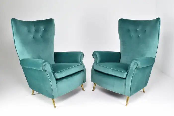 Italian Midcentury Armchairs by ISA Bergamo, Set of Two, 1950s