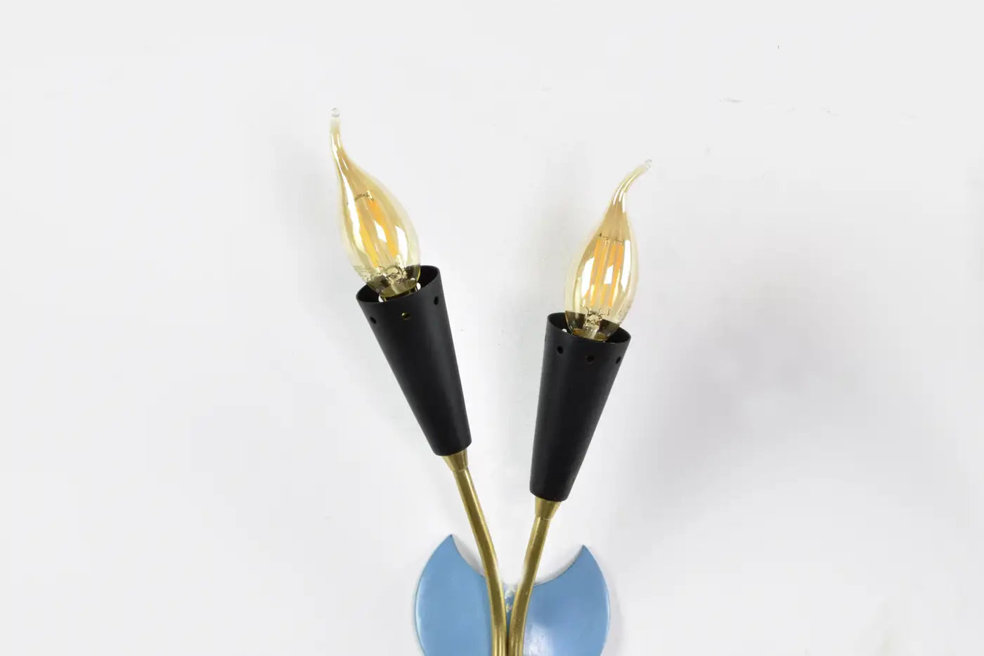 Pair of Italian Blue Brass Sconces, 1950s