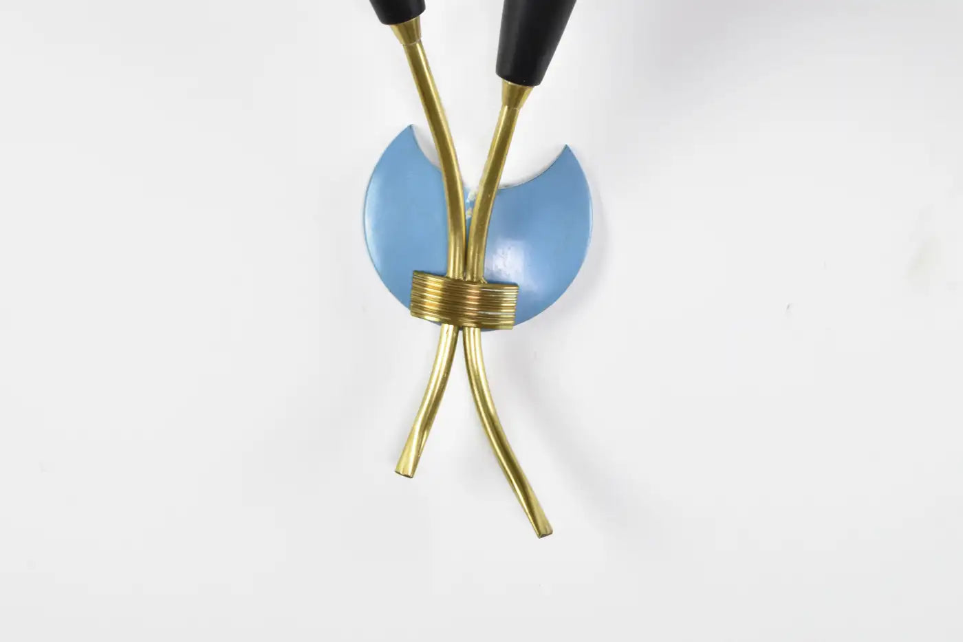 Pair of Italian Blue Brass Sconces, 1950s