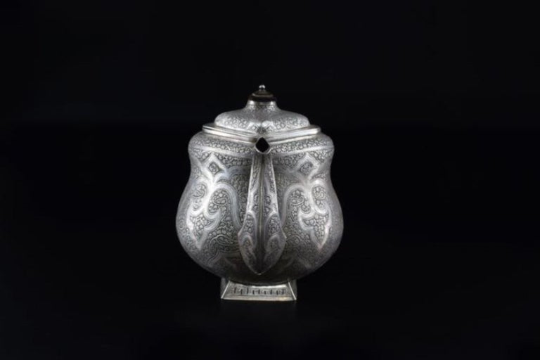 1950s Large Traditional Engraved Sterling Silver Teapot