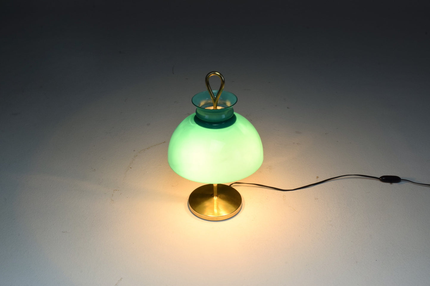 1950's Mid-Century Ignazio Gardella Turquoise Brass Table Lamp - Spirit Gallery 