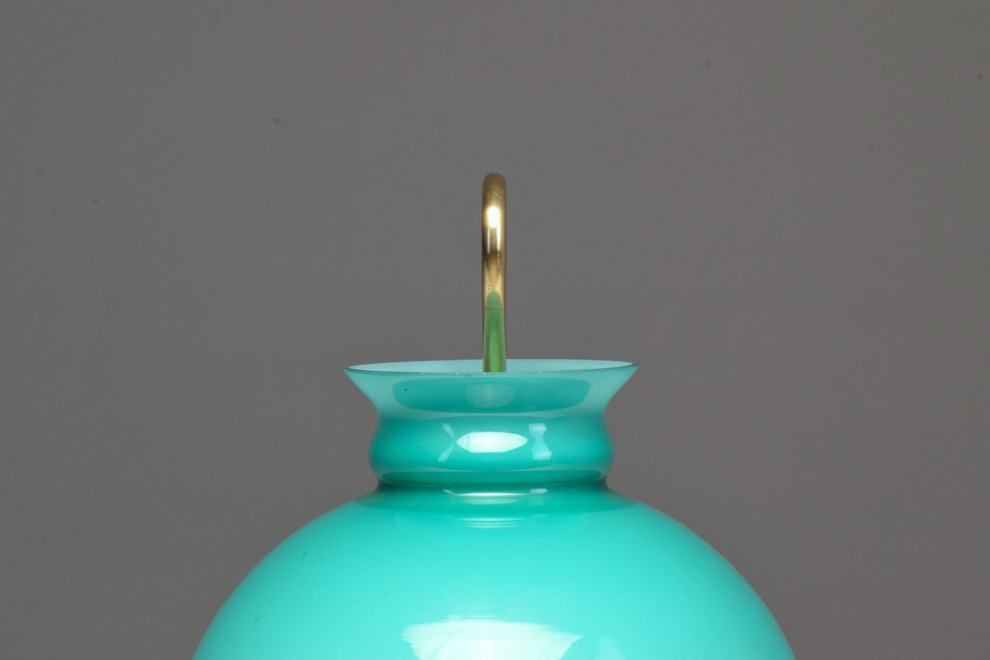 1950's Mid-Century Ignazio Gardella Turquoise Brass Table Lamp - Spirit Gallery 