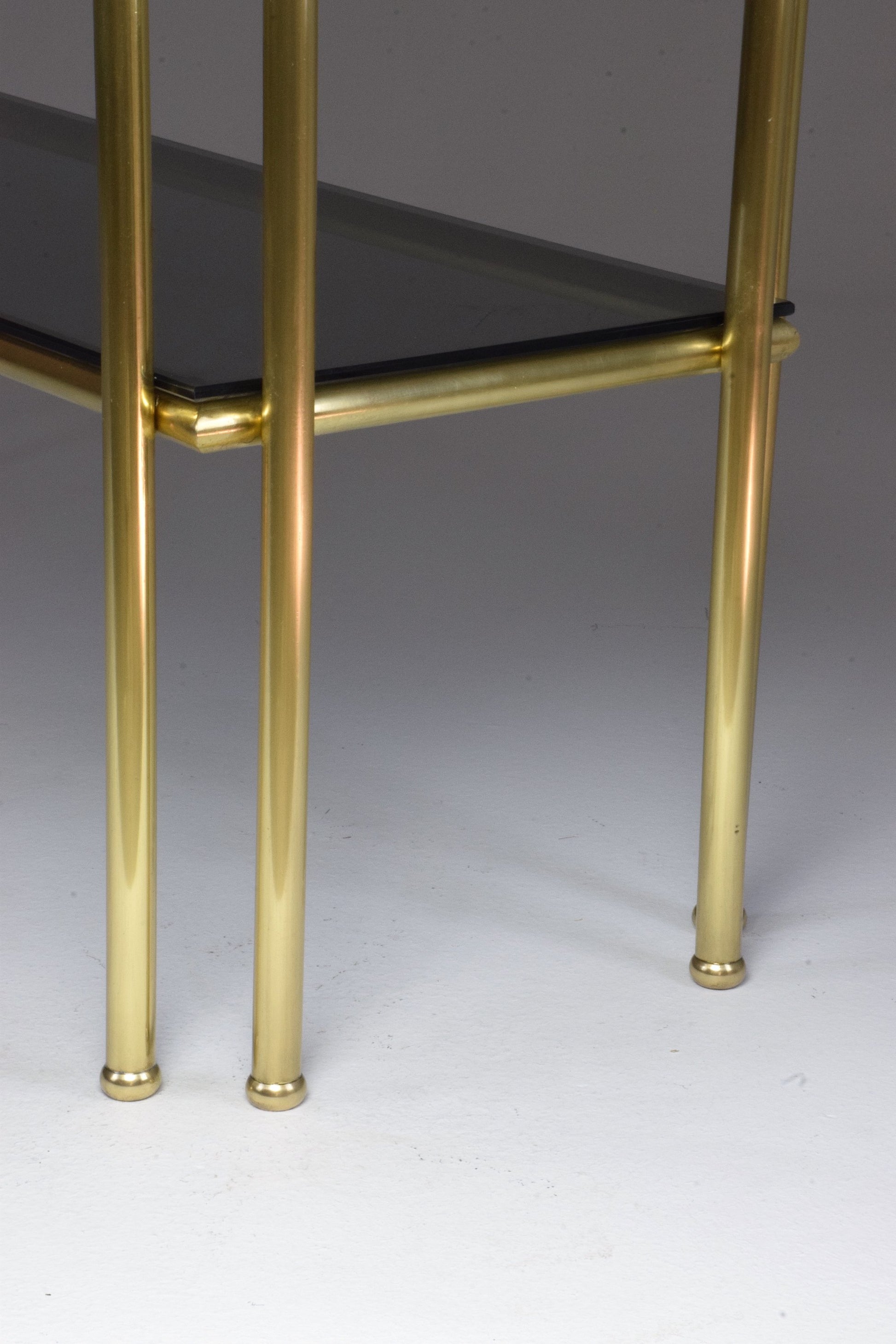 20th Century French Brass Glass Console Table, 1970s - Spirit Gallery 