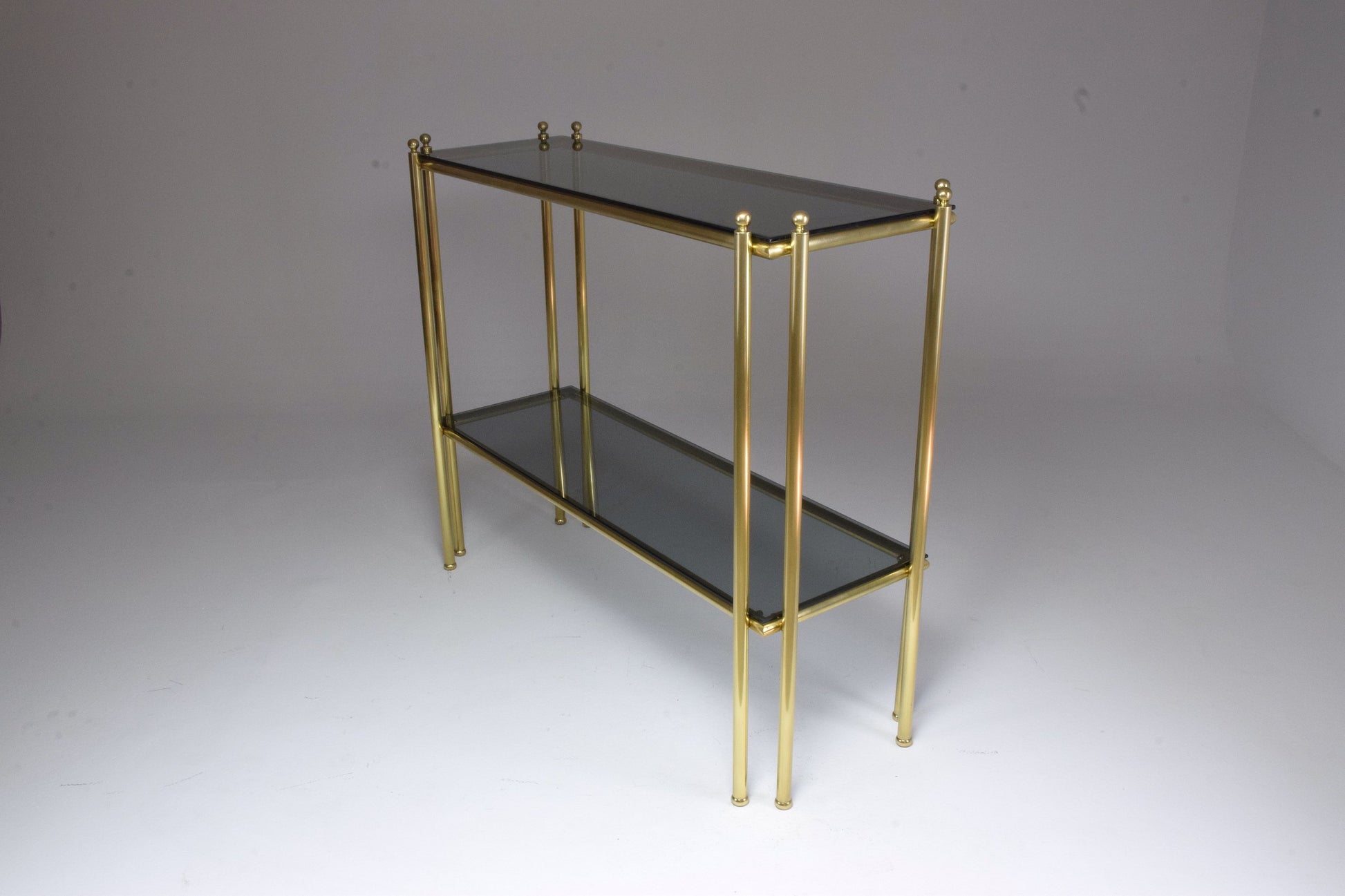 20th Century French Brass Glass Console Table, 1970s - Spirit Gallery 