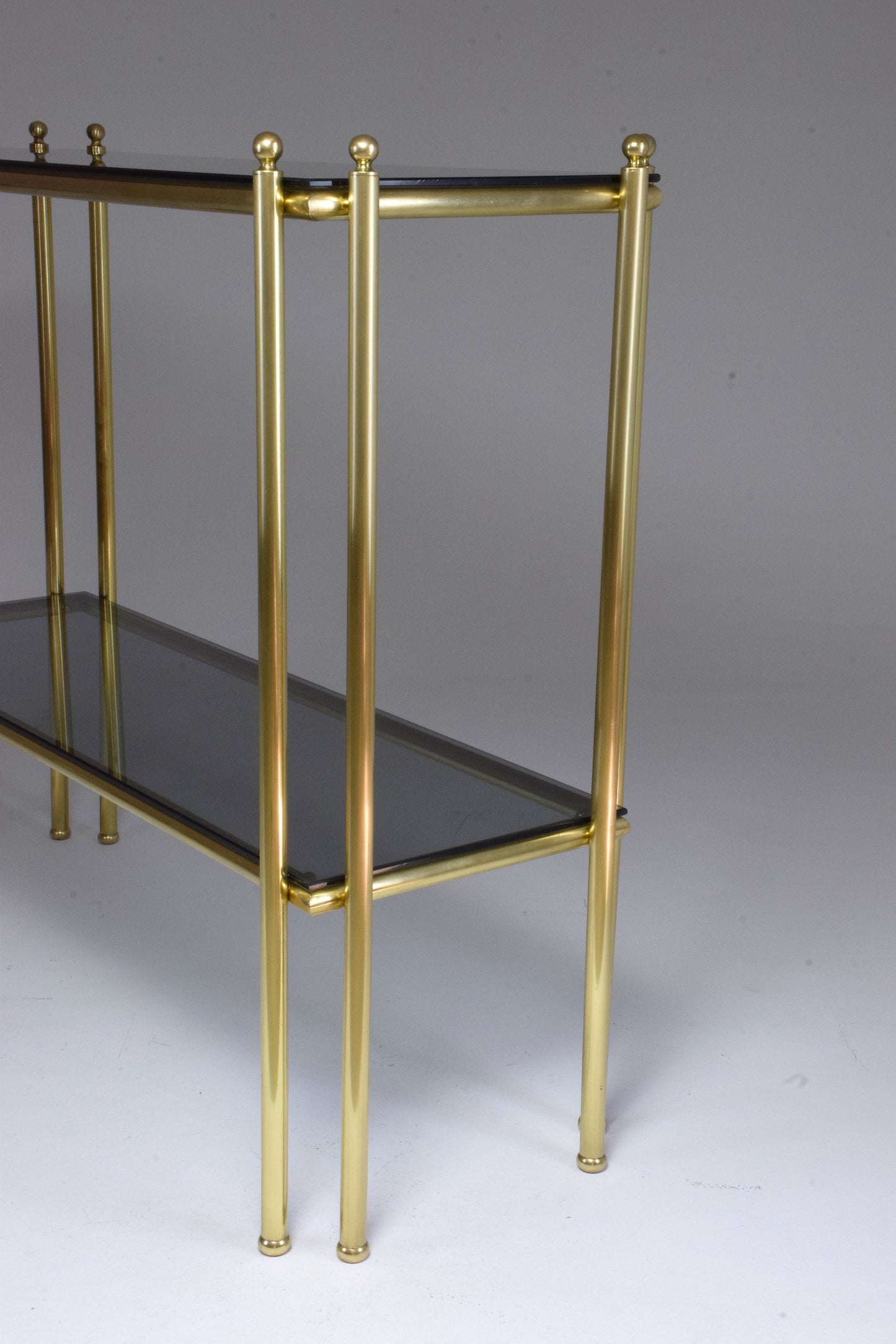 20th Century French Brass Glass Console Table, 1970s - Spirit Gallery 