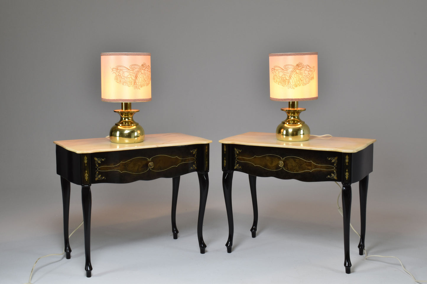 Pair of Italian 1960's Brass Table Lamps by Goffredo Reggiani