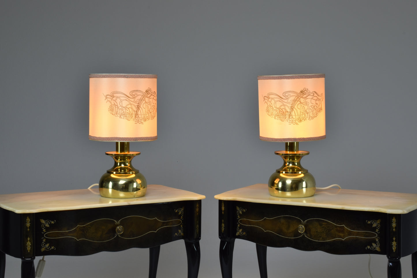 Pair of Italian 1960's Brass Table Lamps by Goffredo Reggiani