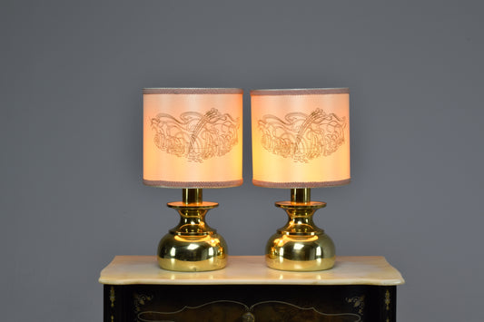 Pair of Italian 1960's Brass Table Lamps by Goffredo Reggiani