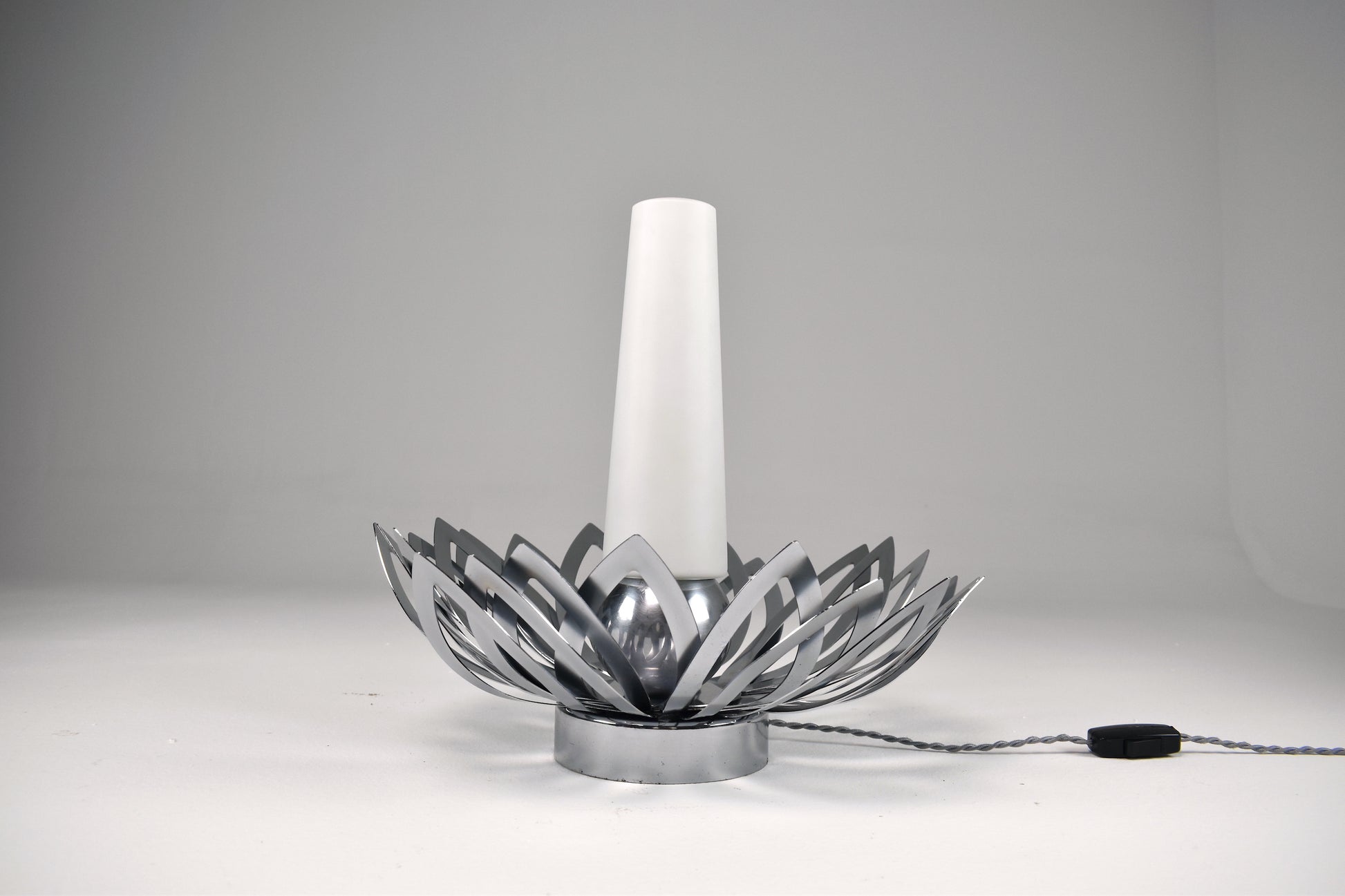 1970's Stainless Steel Flower Lamp by Jacqueline Trocmé - Spirit Gallery 