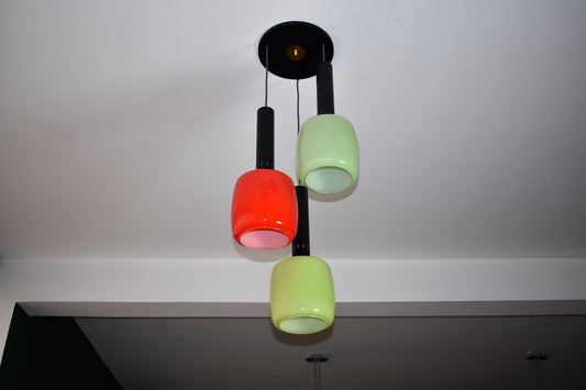 Suspension en verre de Murano multicolore italienne des années 1950 par Stilnovo