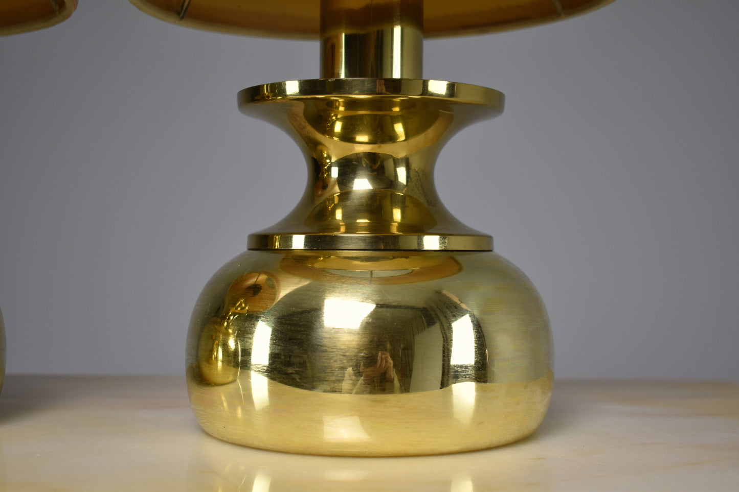 Pair of Italian 1960's Brass Table Lamps by Goffredo Reggiani