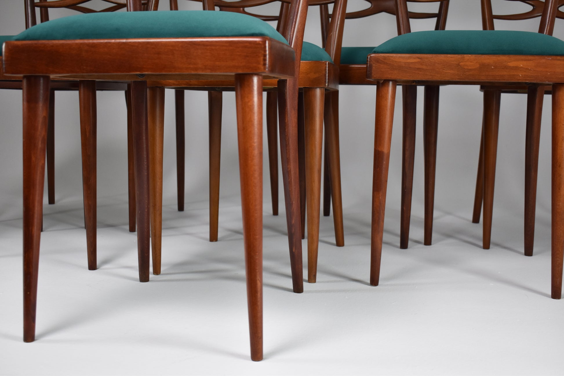 1970's Consorzio Sedie Friuli Restored Dining Chairs, Set of 8 - Spirit Gallery 