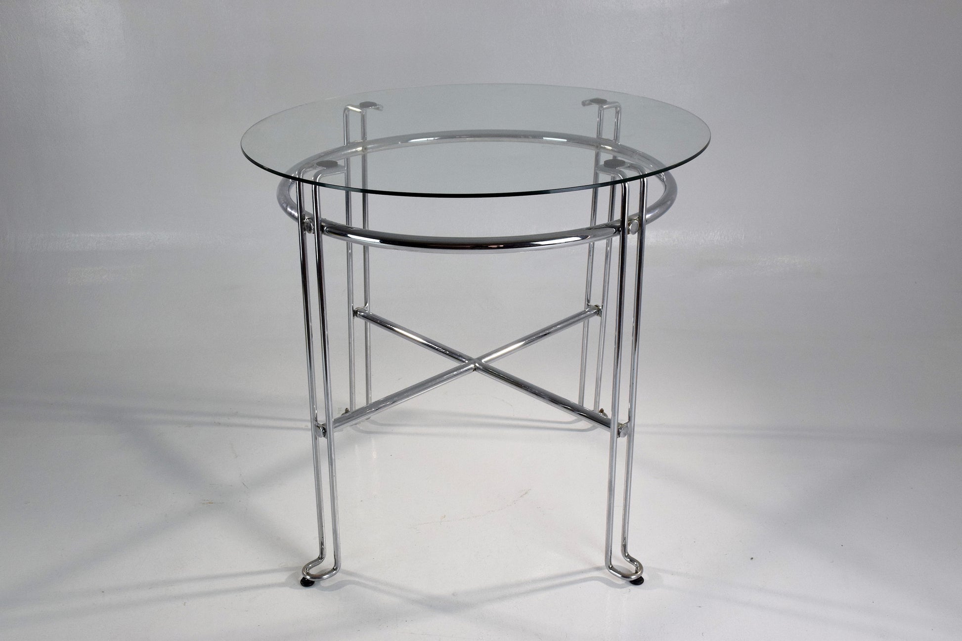 French Vintage Chrome Steel Side Tables, France, 1970's - Spirit Gallery 