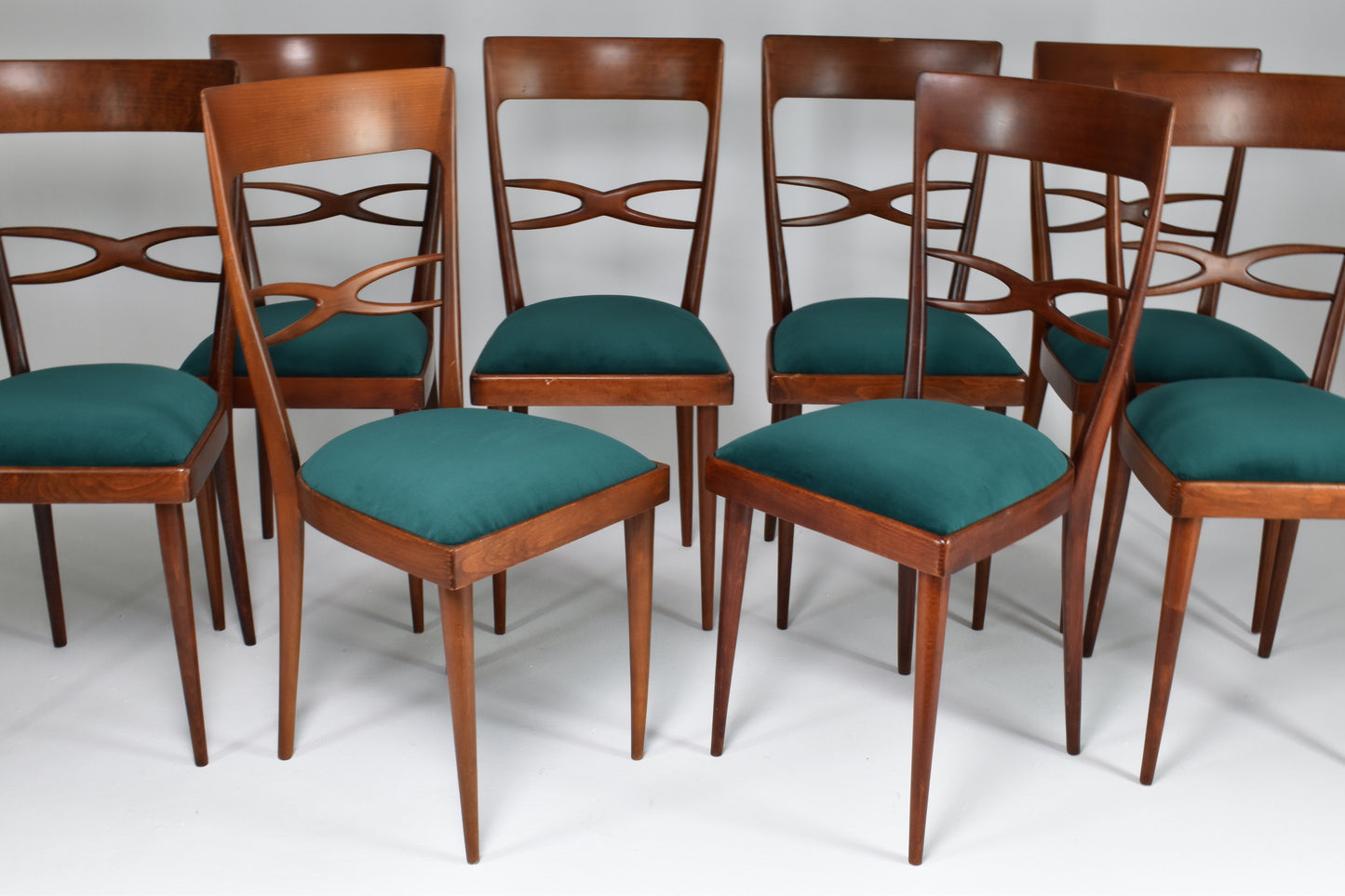 1970's Consorzio Sedie Friuli Restored Dining Chairs, Set of 8 - Spirit Gallery 