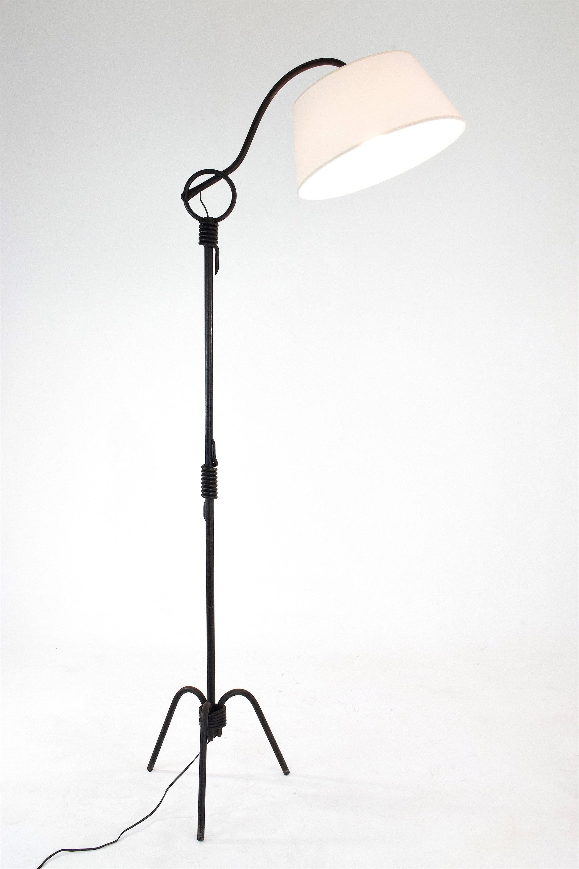 Adjustable Iron Floor Lamp Attributed to Jean Royère, 1940s - Spirit Gallery 