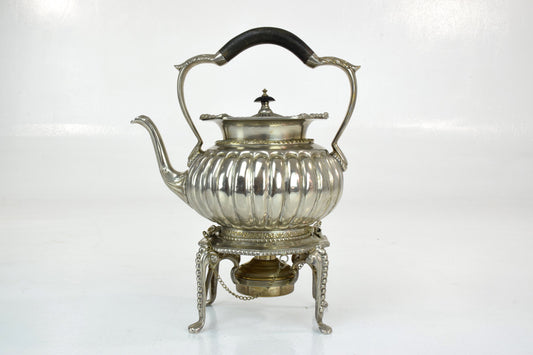 Antique Edwardian Sterling Silver Tea Kettle by William Hutton & Sons Ltd - Spirit Gallery 