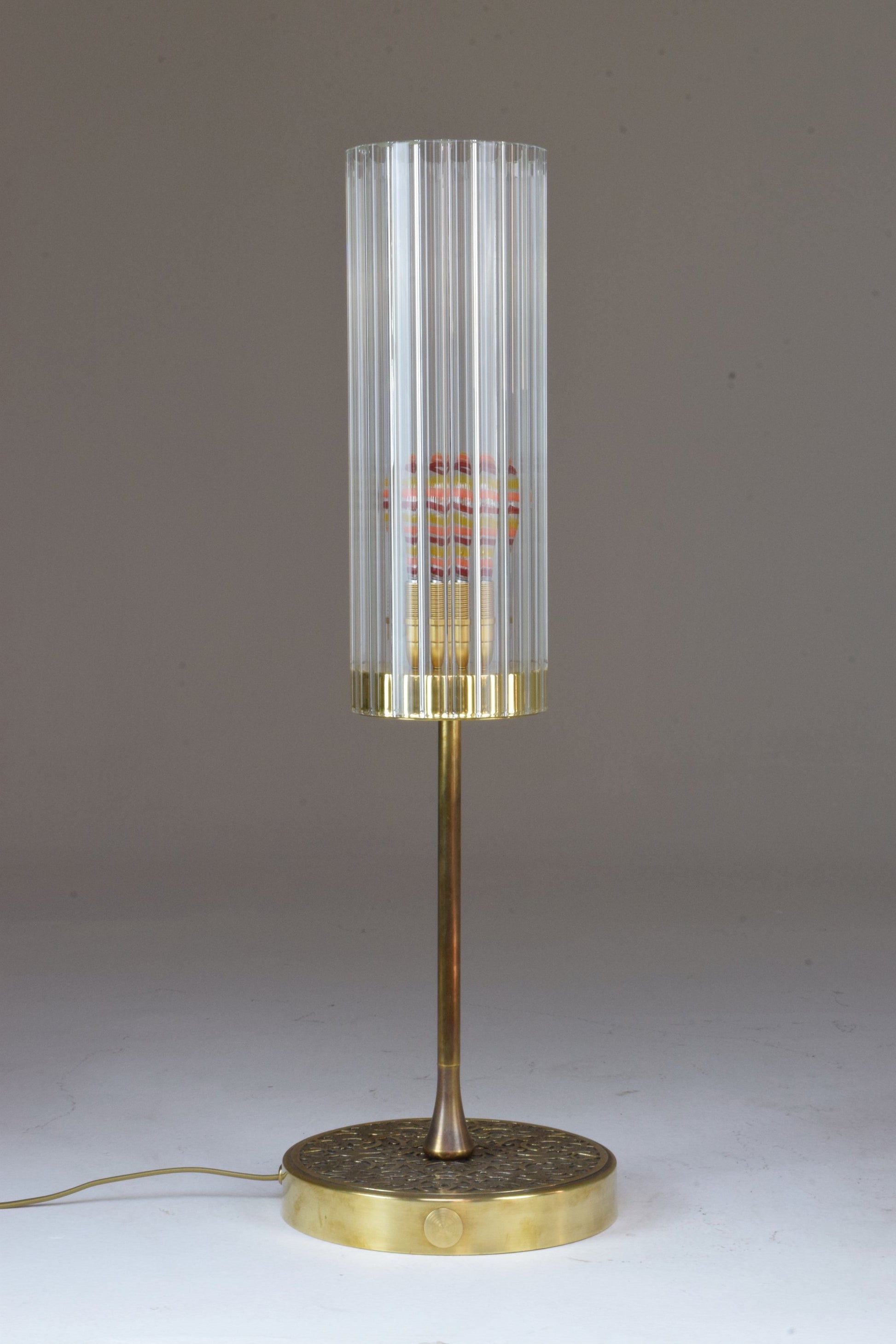 Engraved Brass Table Lamp, Confinement Collection by JAS - Spirit Gallery 