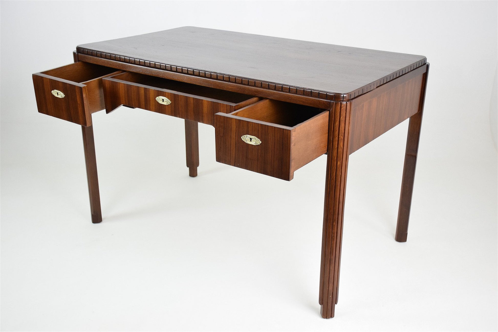 French Art Deco Desk in Zebrano Wood - Spirit Gallery 