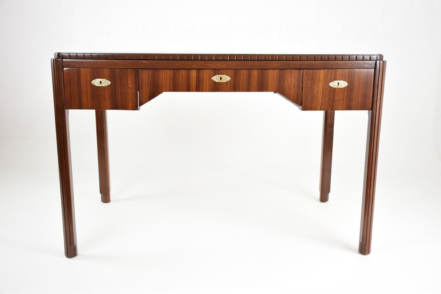 French Art Deco Desk in Zebrano Wood - Spirit Gallery 