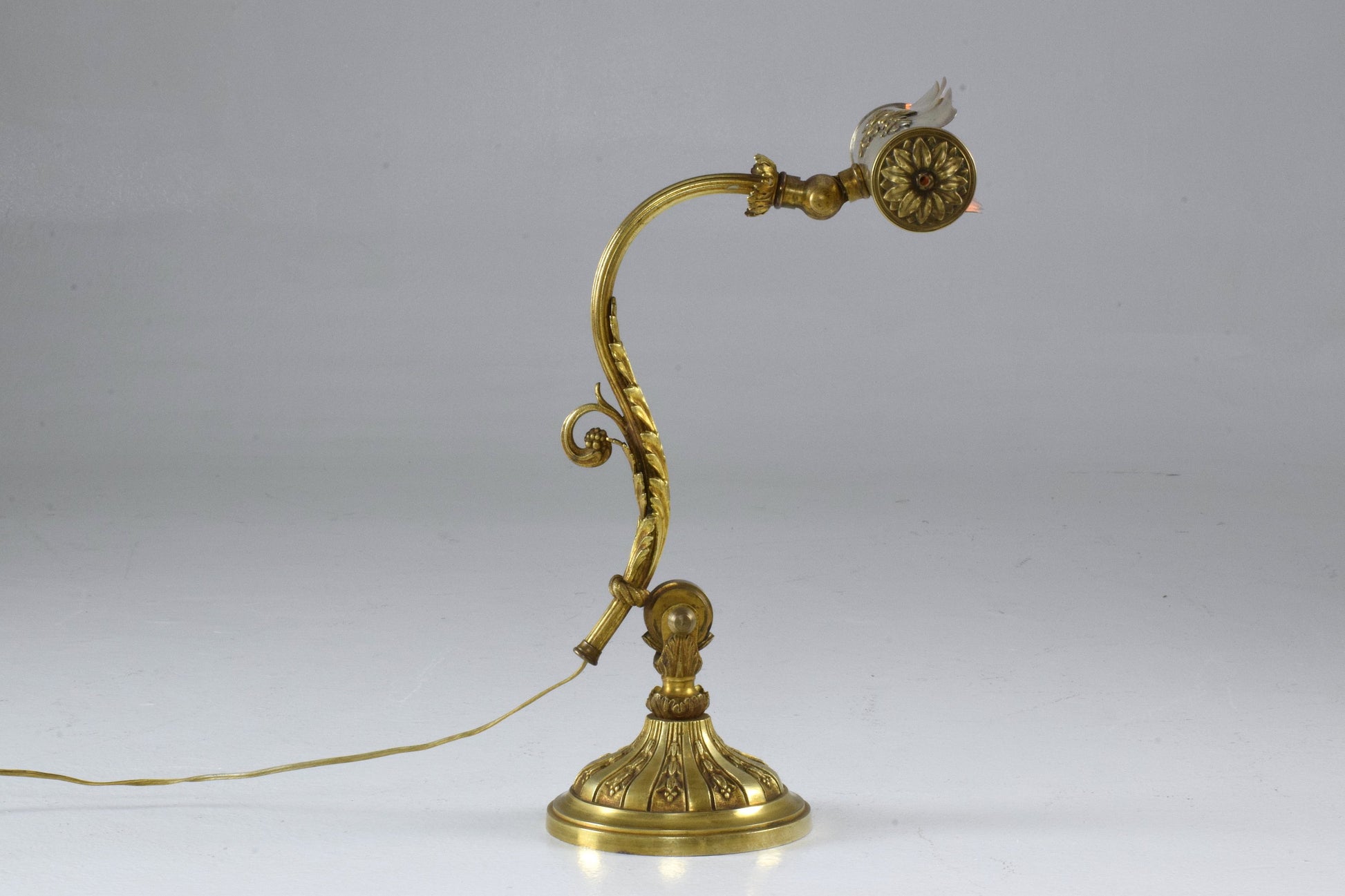 French Art Nouveau Brass Piano Lamp - Spirit Gallery 