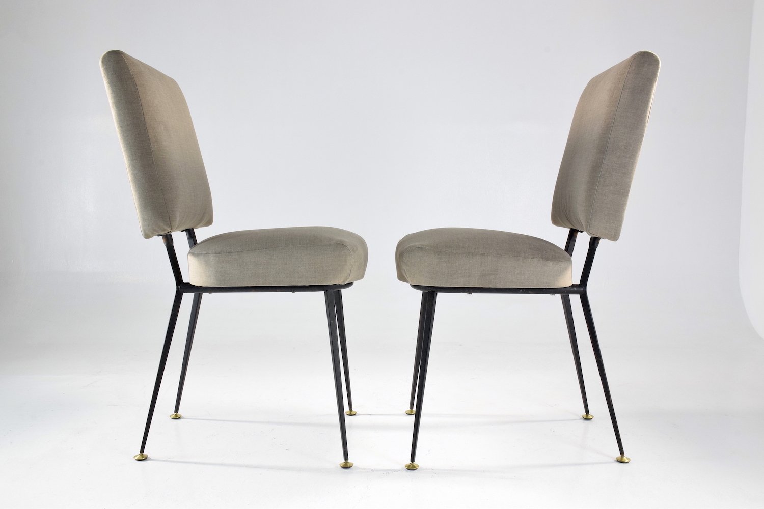 French Pair of steel Chairs, 1960's - Spirit Gallery 