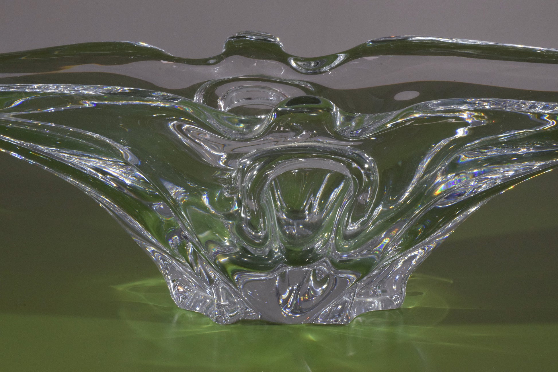 French Sculptural Vintage Crystal Vase, 1960's - Spirit Gallery 