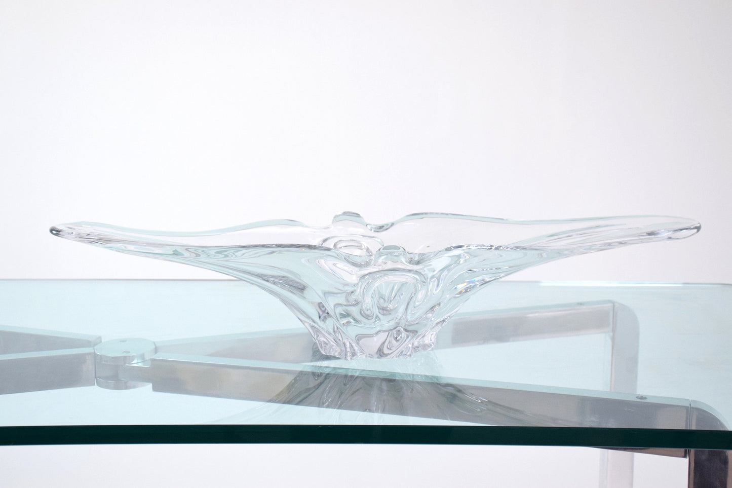 French Sculptural Vintage Crystal Vase, 1960's - Spirit Gallery 