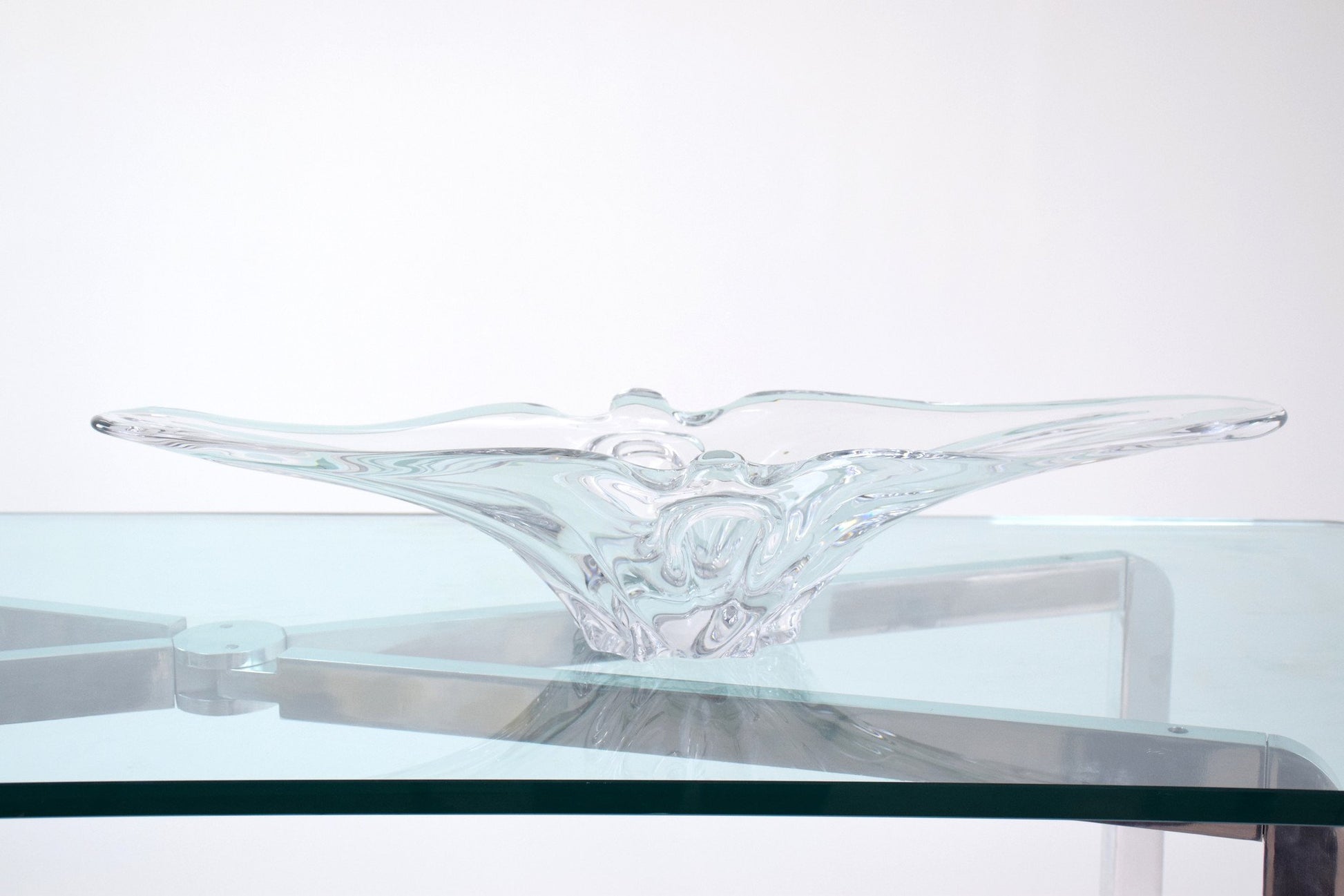 French Sculptural Vintage Crystal Vase, 1960's - Spirit Gallery 