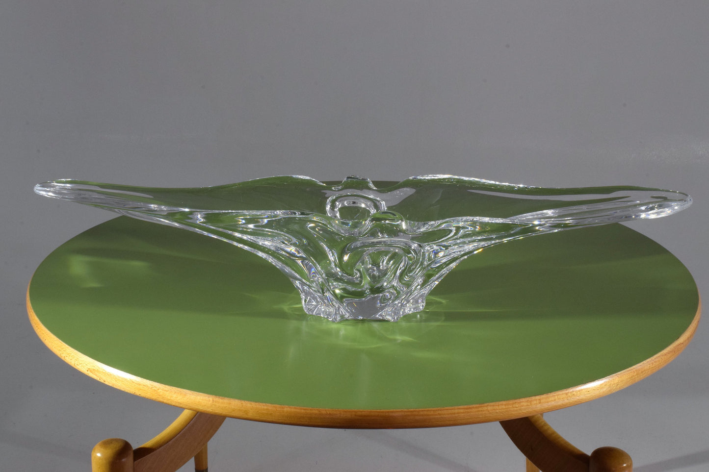 French Sculptural Vintage Crystal Vase, 1960's - Spirit Gallery 