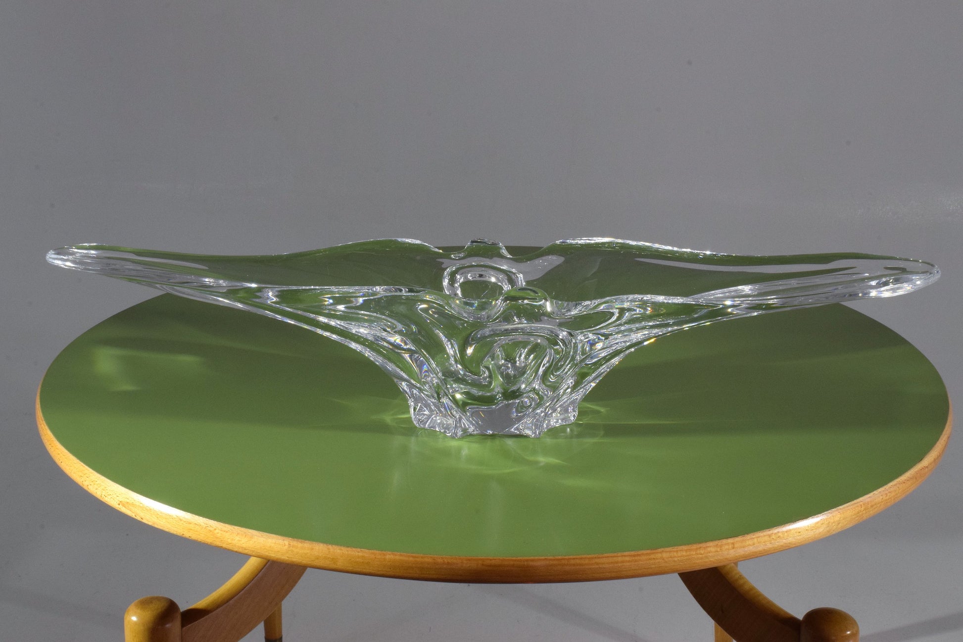 French Sculptural Vintage Crystal Vase, 1960's - Spirit Gallery 